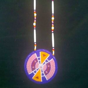 Handmade beadwork native American traditional medallion